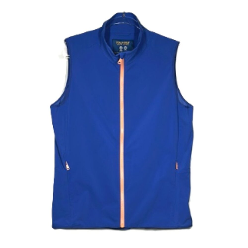 Polo Golf Ralph Lauren Vest Womens XL Full Zip H2O‎ Rpellent Royal Navy/Peach